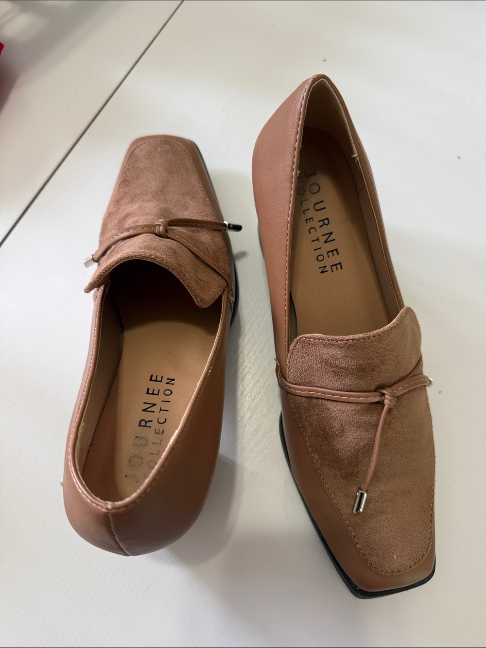 Journee Collection Women's Dusty Tan Suede-Trim Loafers